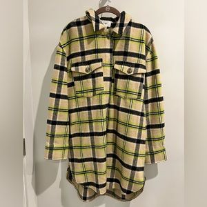 BP. Brushed Plaid Oversized Shirt Jacket